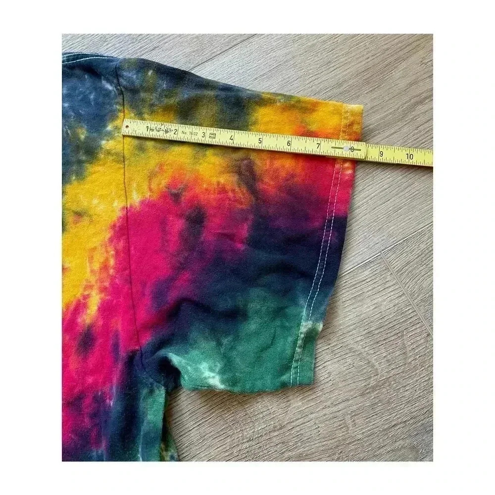Vintage Rastafari Lion Men's Tie Dye Reggae T-Shirt Cut Collar 2XL/3XL - Picture 7 of 7